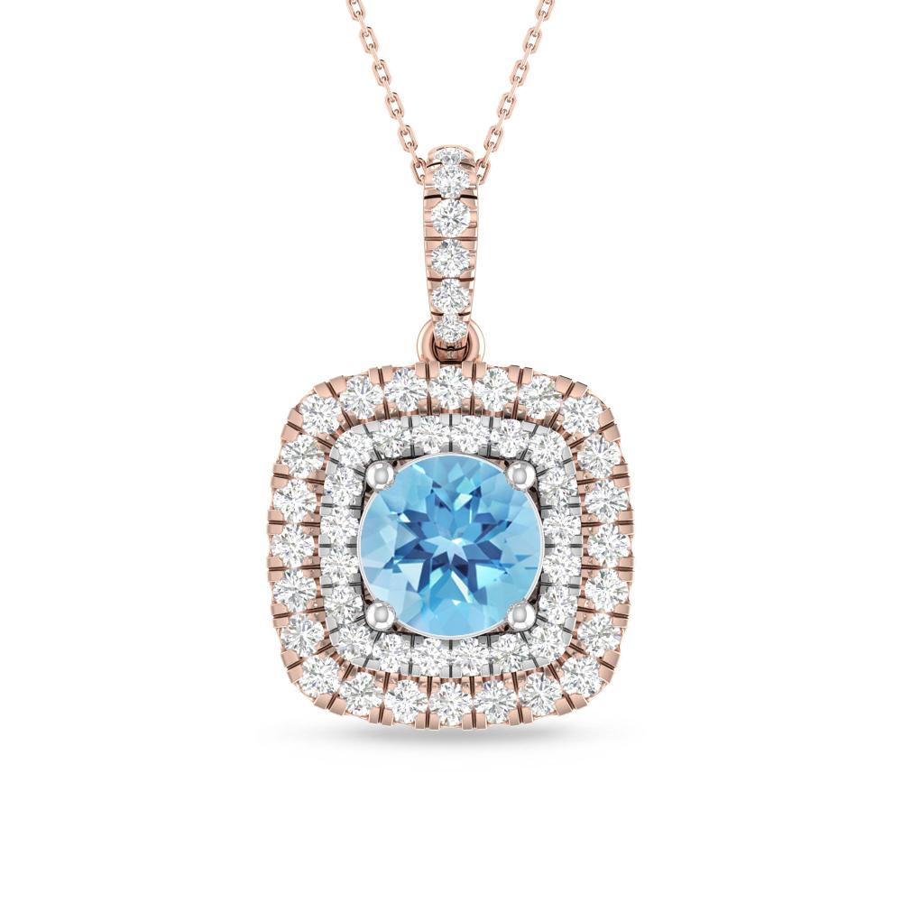 Rose Gold/White Gold - Blue Topaz