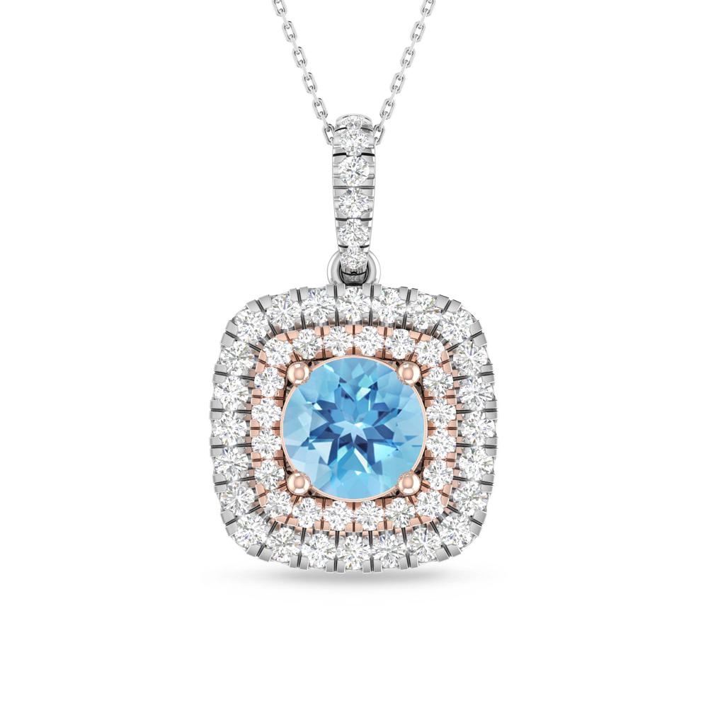 White Gold/Rose Gold - Blue Topaz