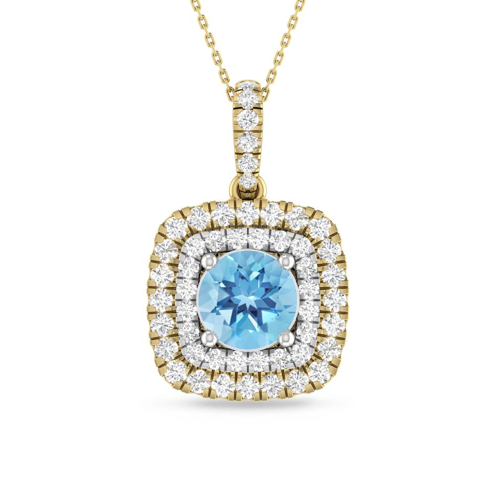 Yellow Gold/White Gold - Blue Topaz