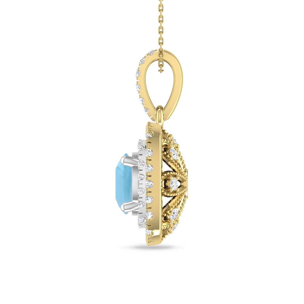 Yellow Gold/White Gold - Blue Topaz