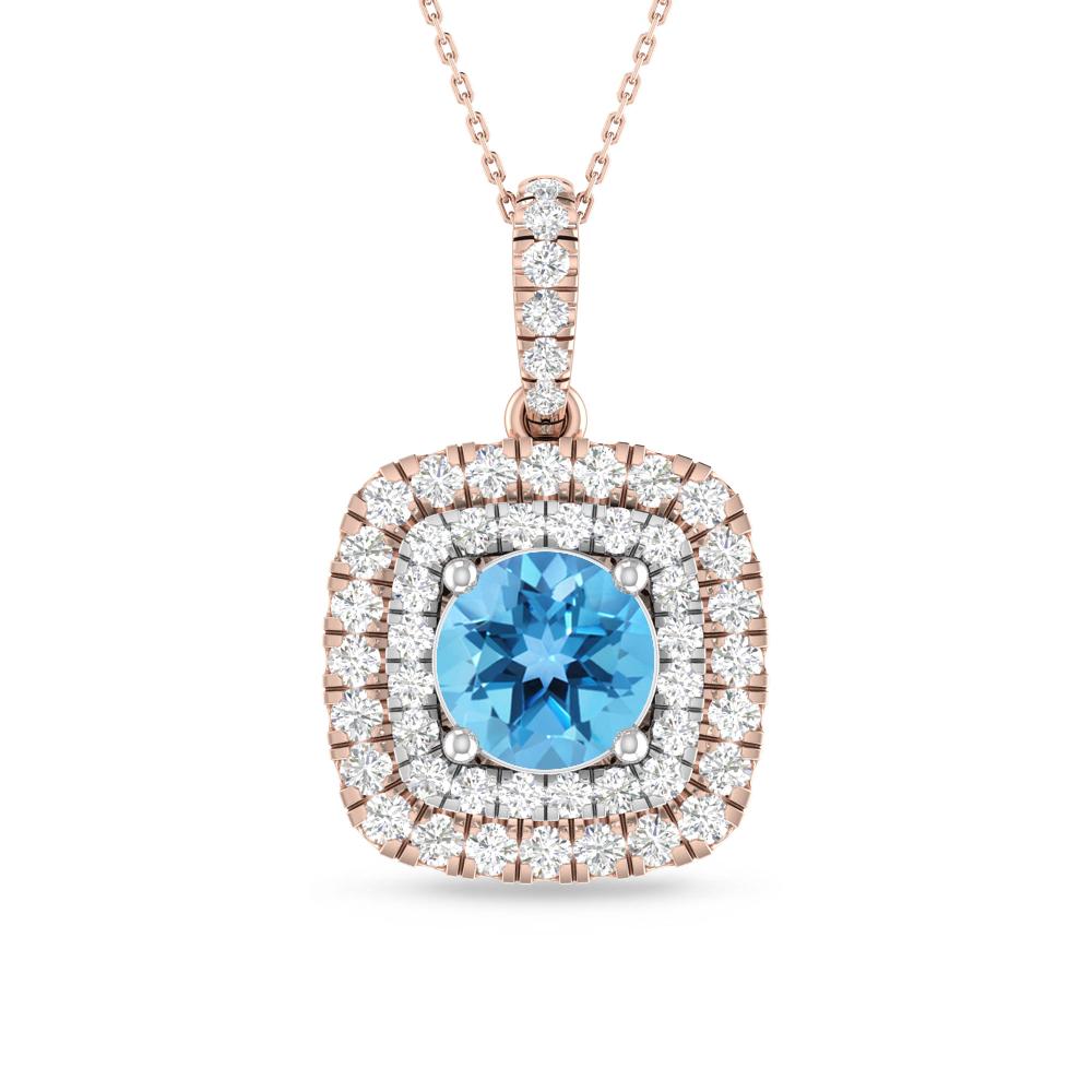 Rose Gold/White Gold - Blue Topaz