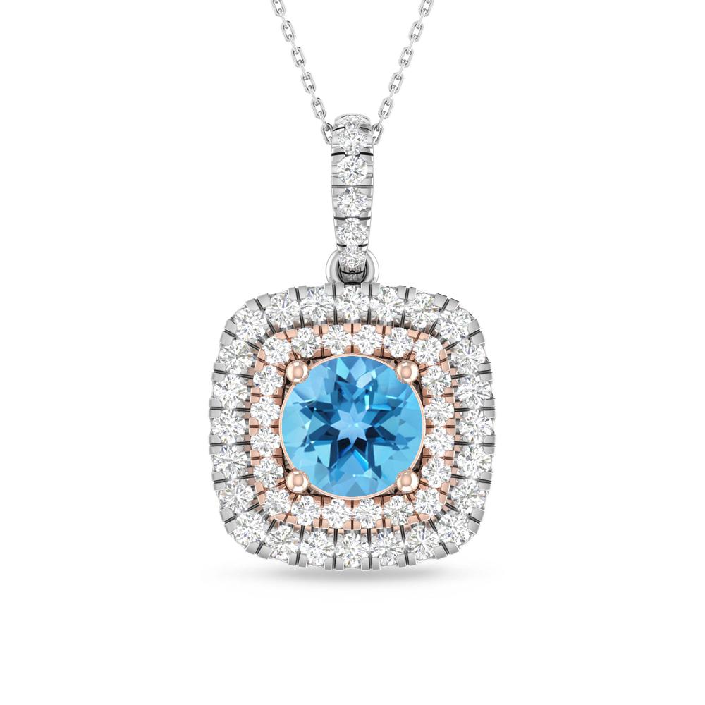 White Gold/Rose Gold - Blue Topaz