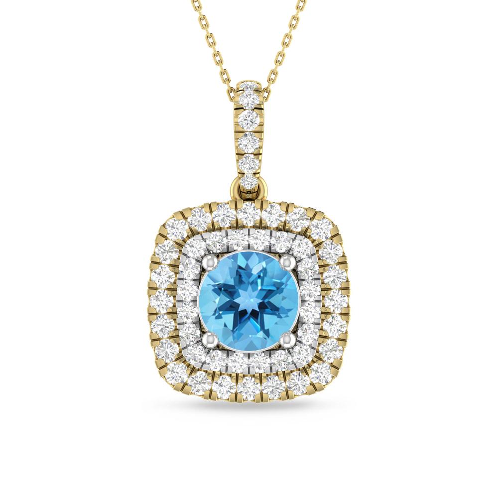 Yellow Gold/White Gold - Blue Topaz