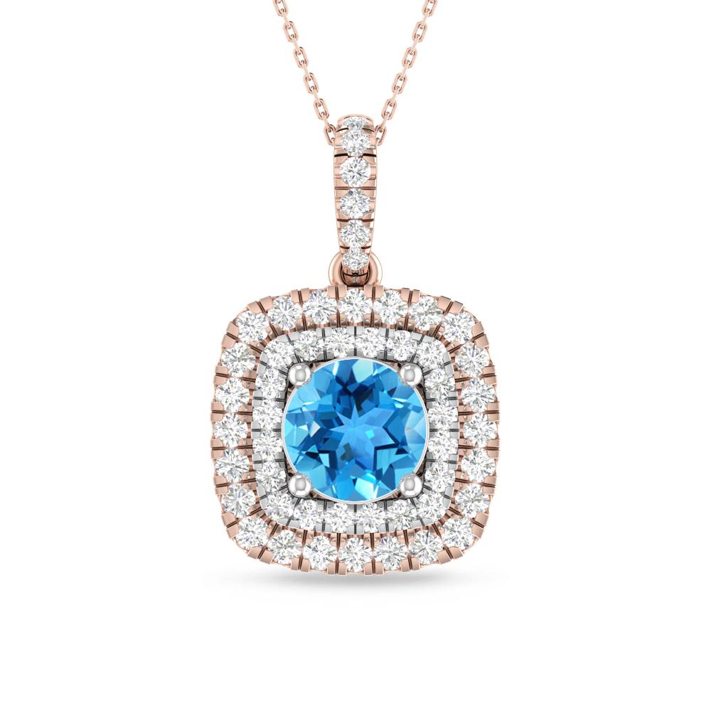 Rose Gold/White Gold - Blue Topaz
