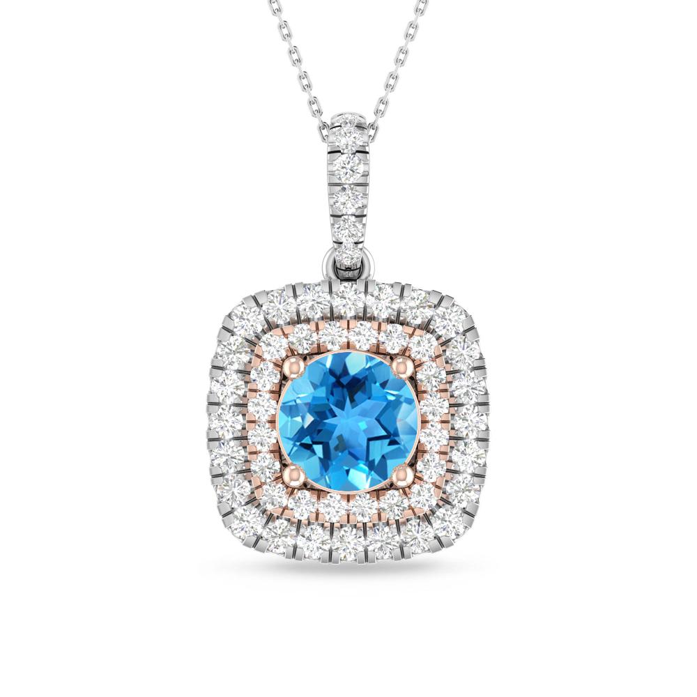 White Gold/Rose Gold - Blue Topaz