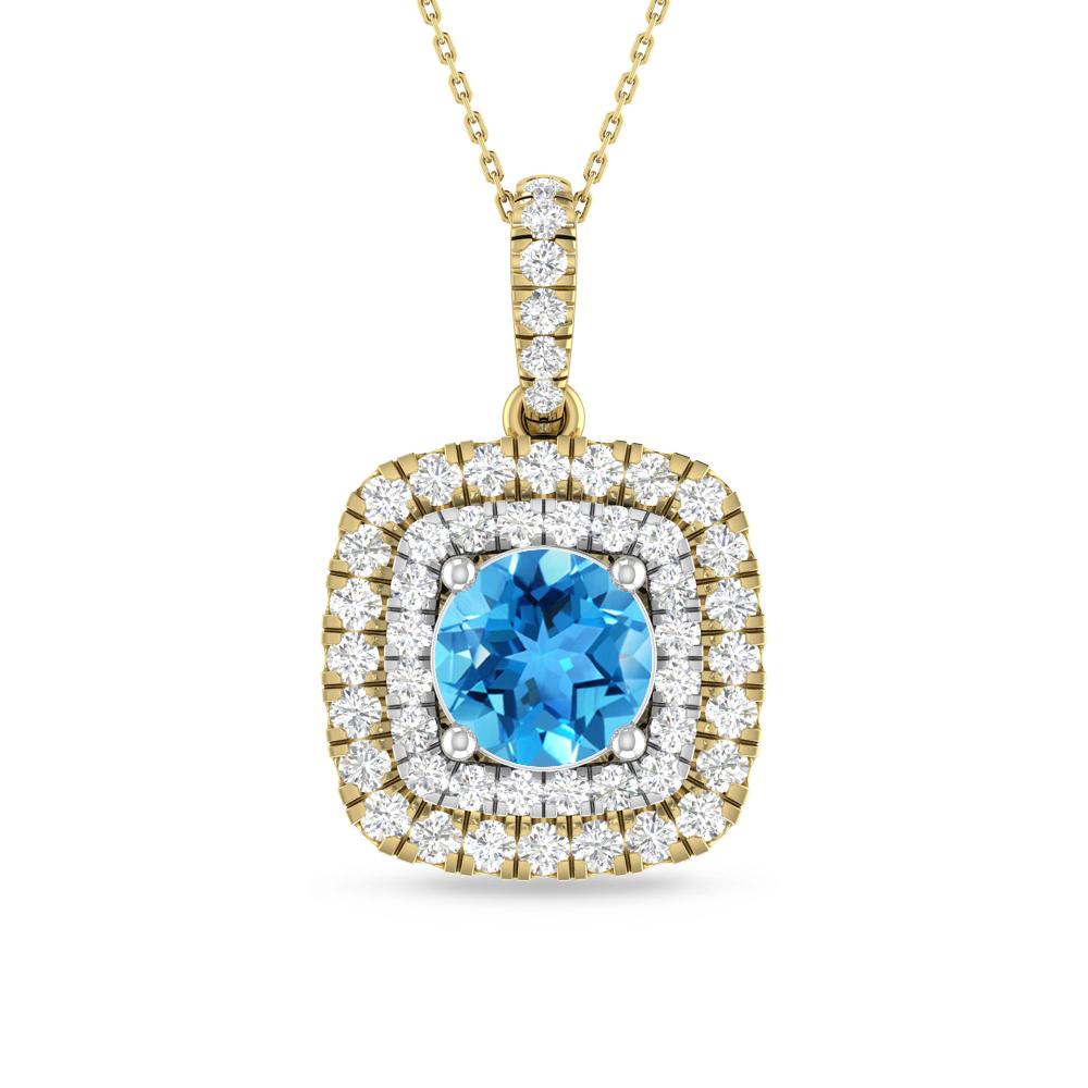 Yellow Gold/White Gold - Blue Topaz