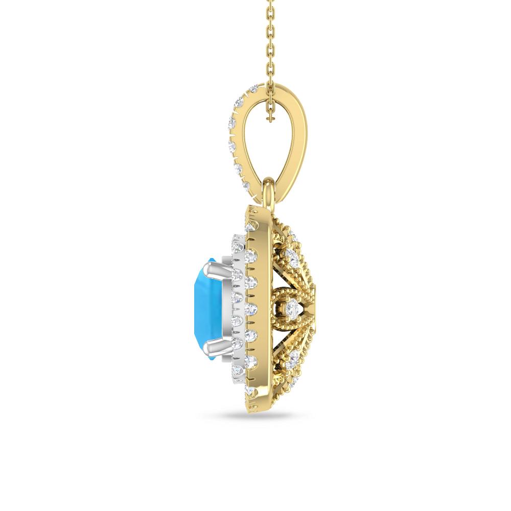 Yellow Gold/White Gold - Blue Topaz