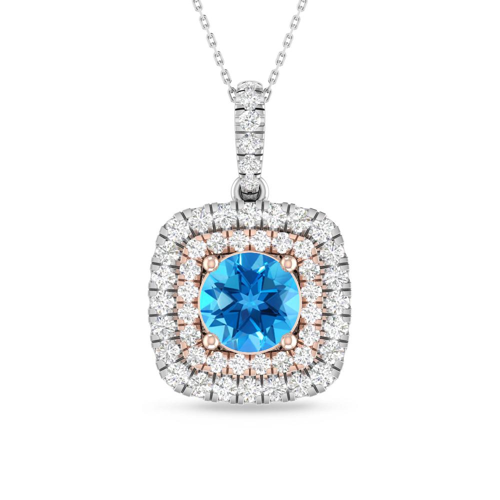 White Gold/Rose Gold - Blue Topaz
