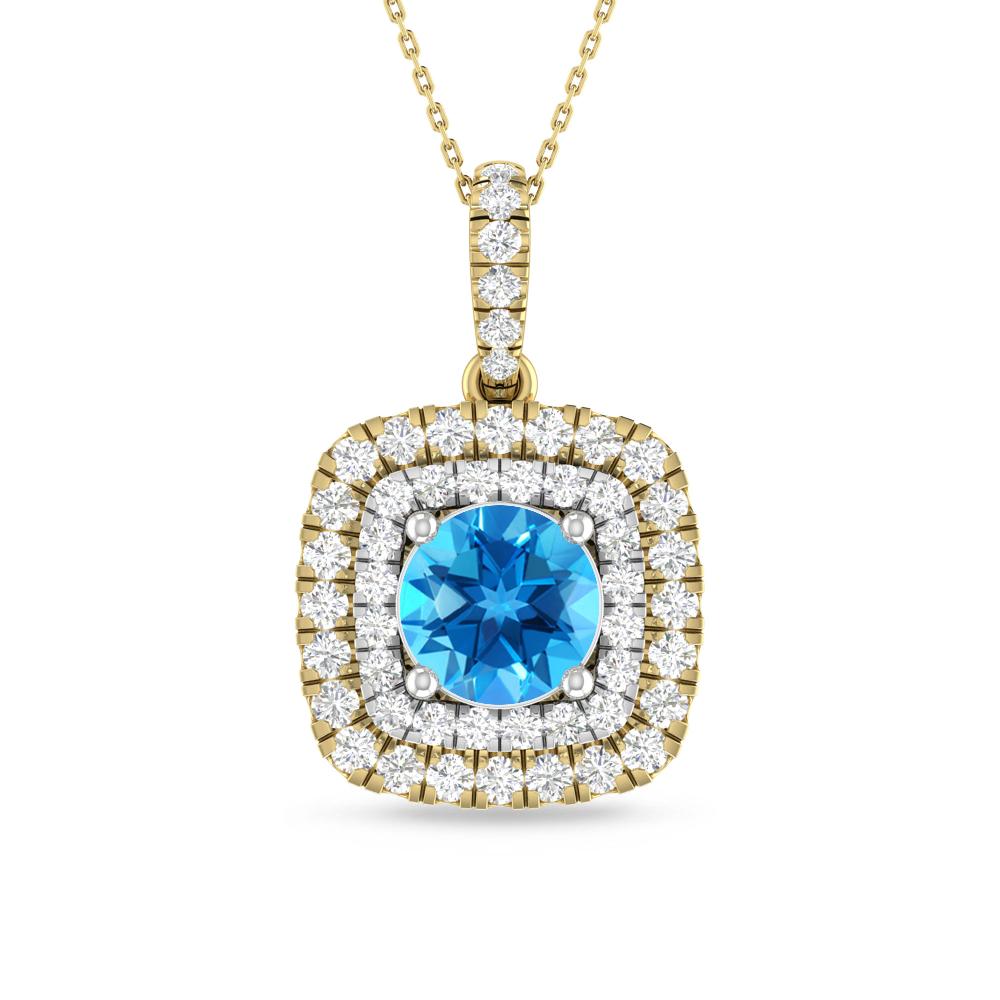 Yellow Gold/White Gold - Blue Topaz