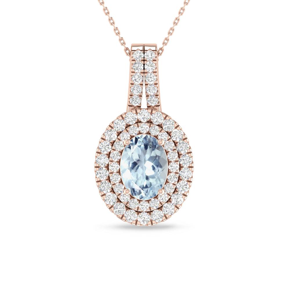 Rose Gold - Aquamarine