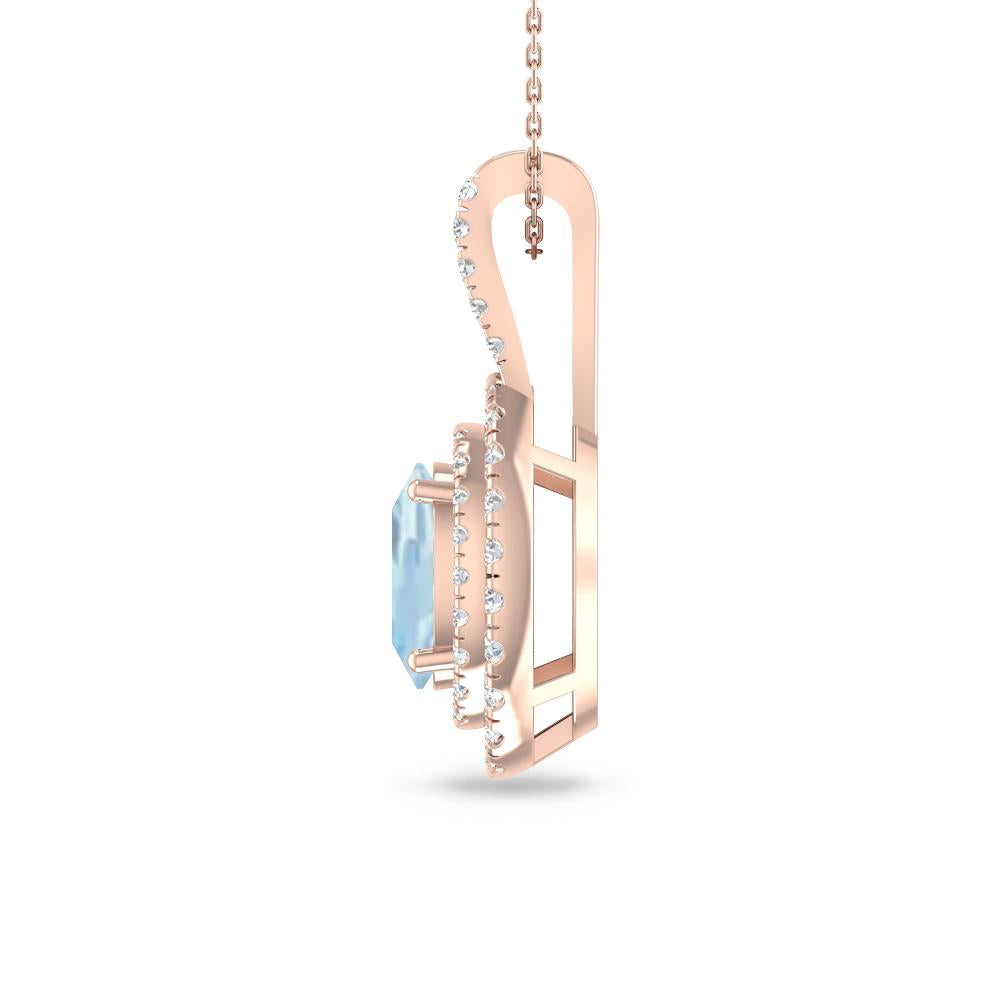 Rose Gold - Aquamarine