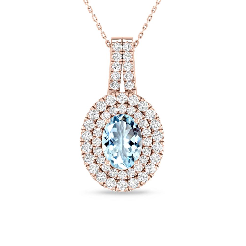 Rose Gold - Aquamarine