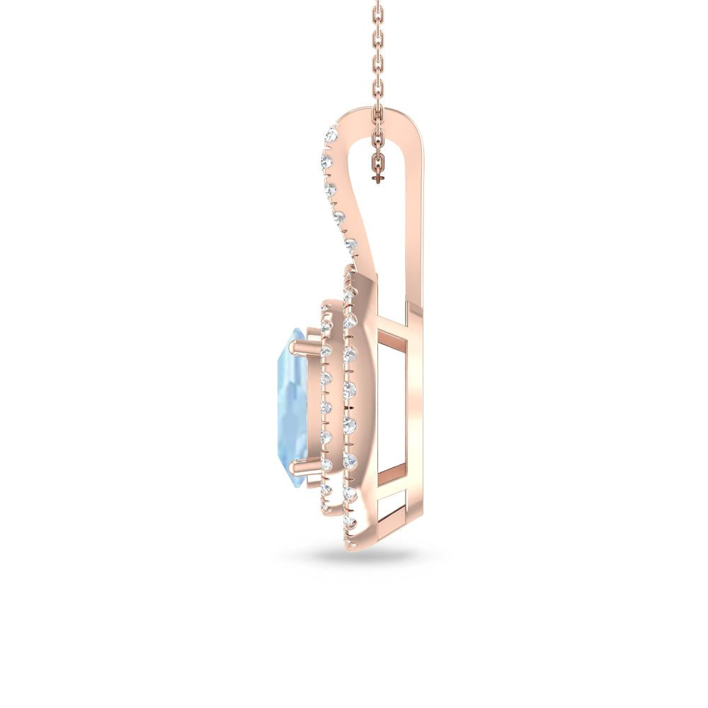 Rose Gold - Aquamarine
