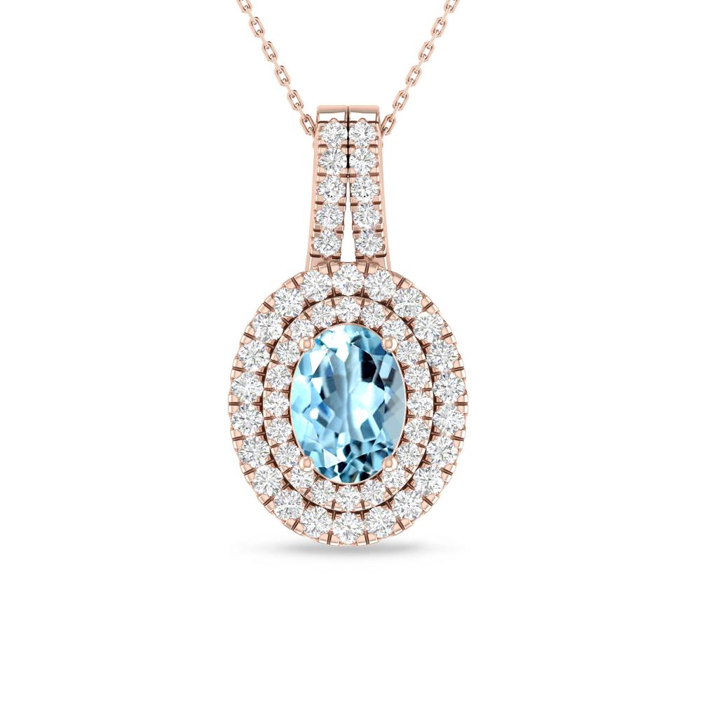 Rose Gold - Aquamarine