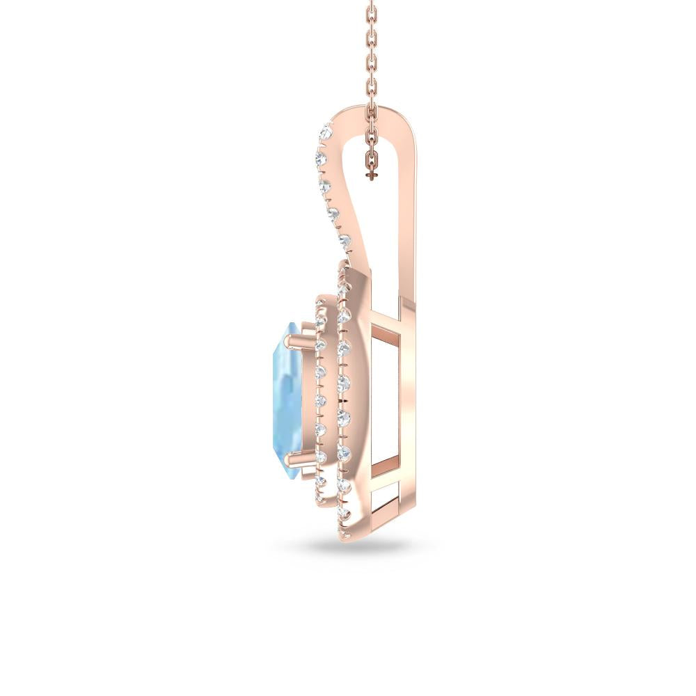 Rose Gold - Aquamarine