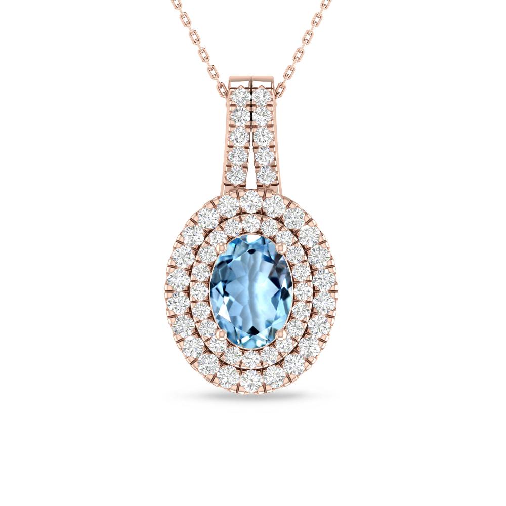 Rose Gold - Aquamarine