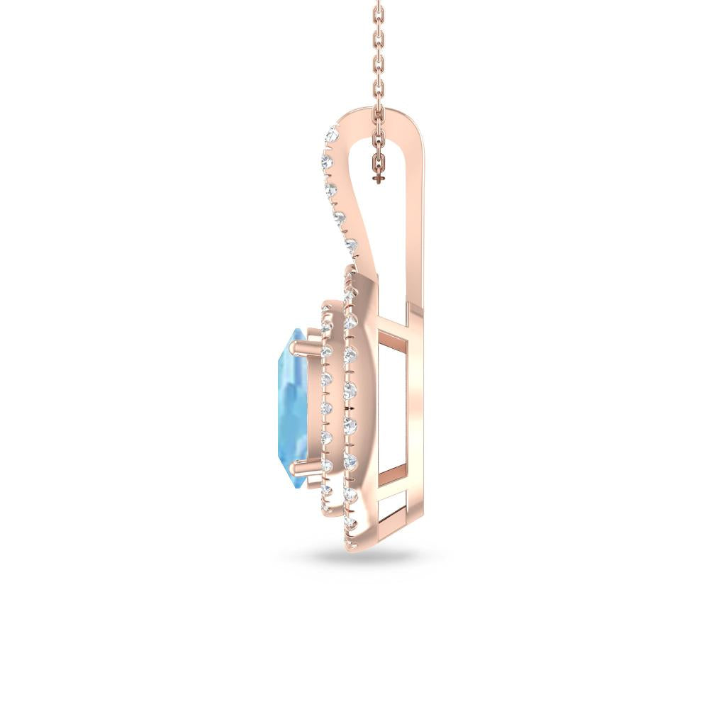 Rose Gold - Aquamarine