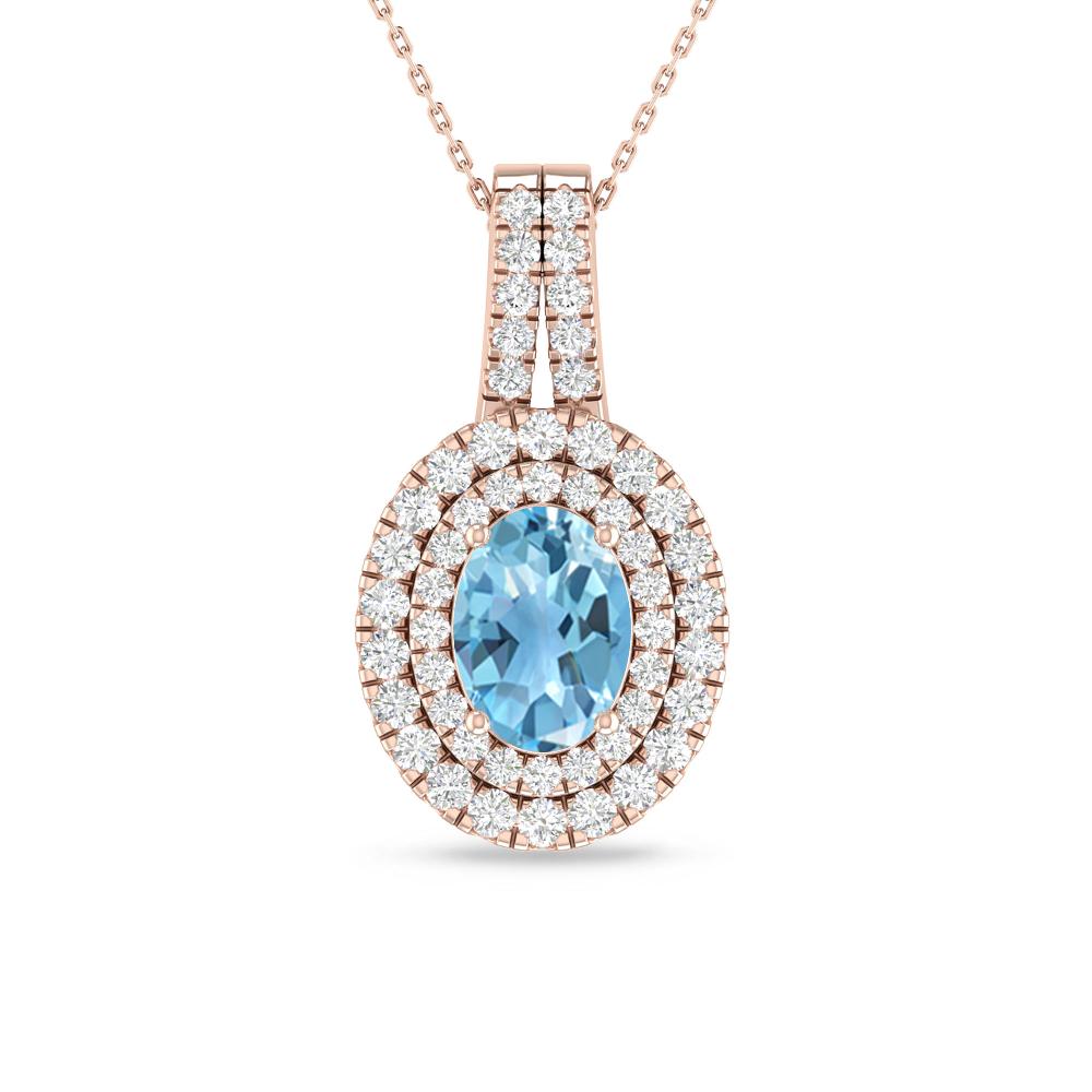 Rose Gold - Blue Topaz