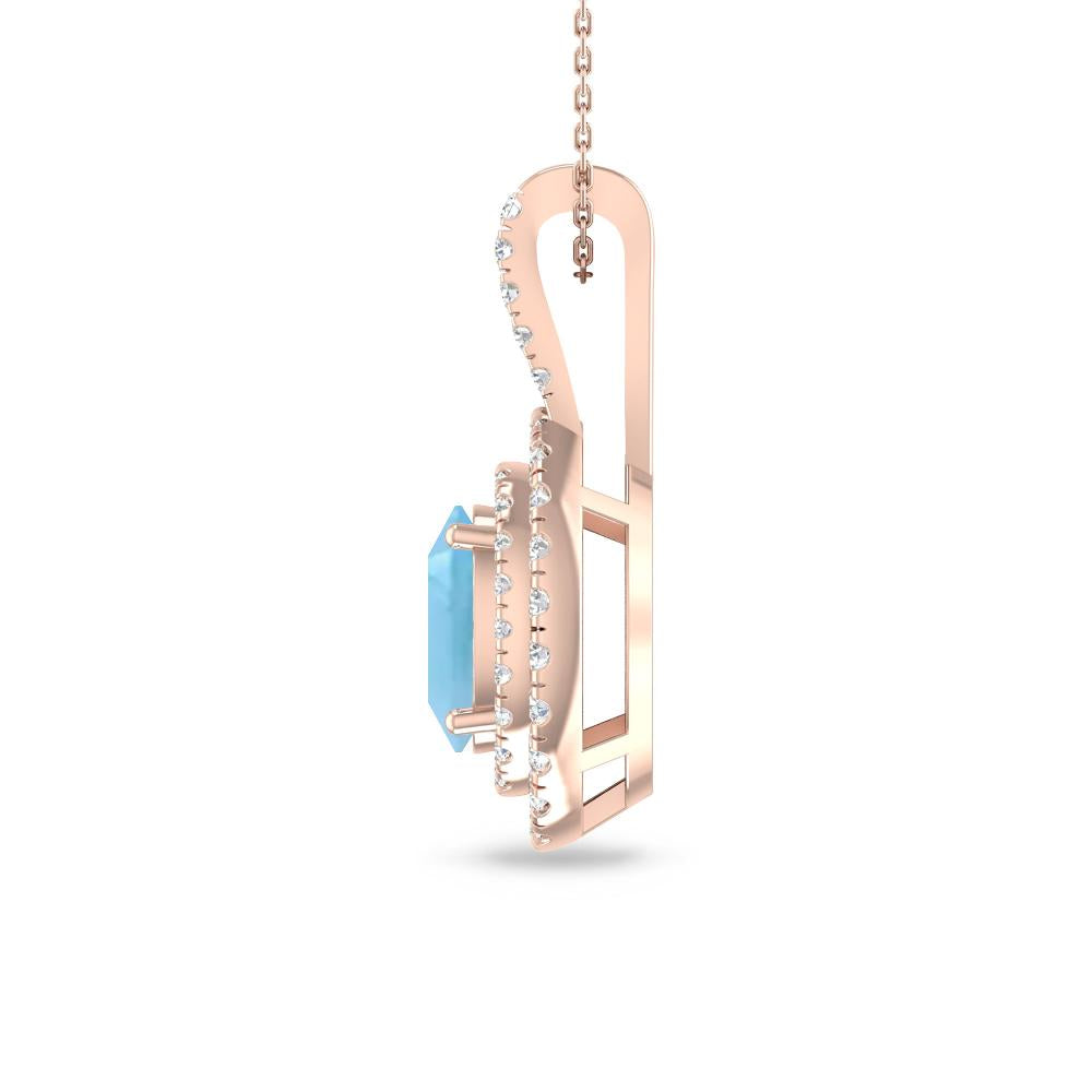 Rose Gold - Blue Topaz