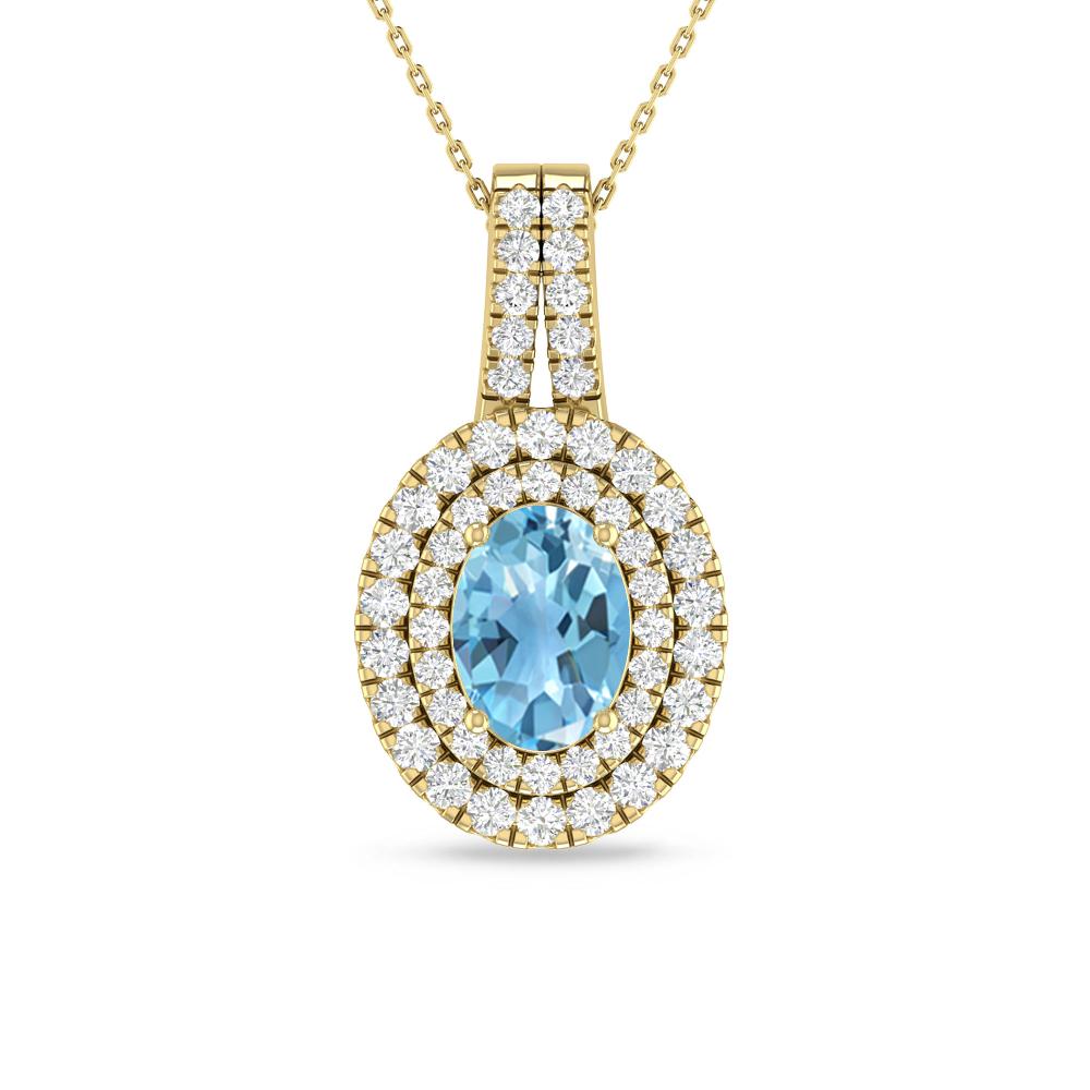Yellow Gold - Blue Topaz
