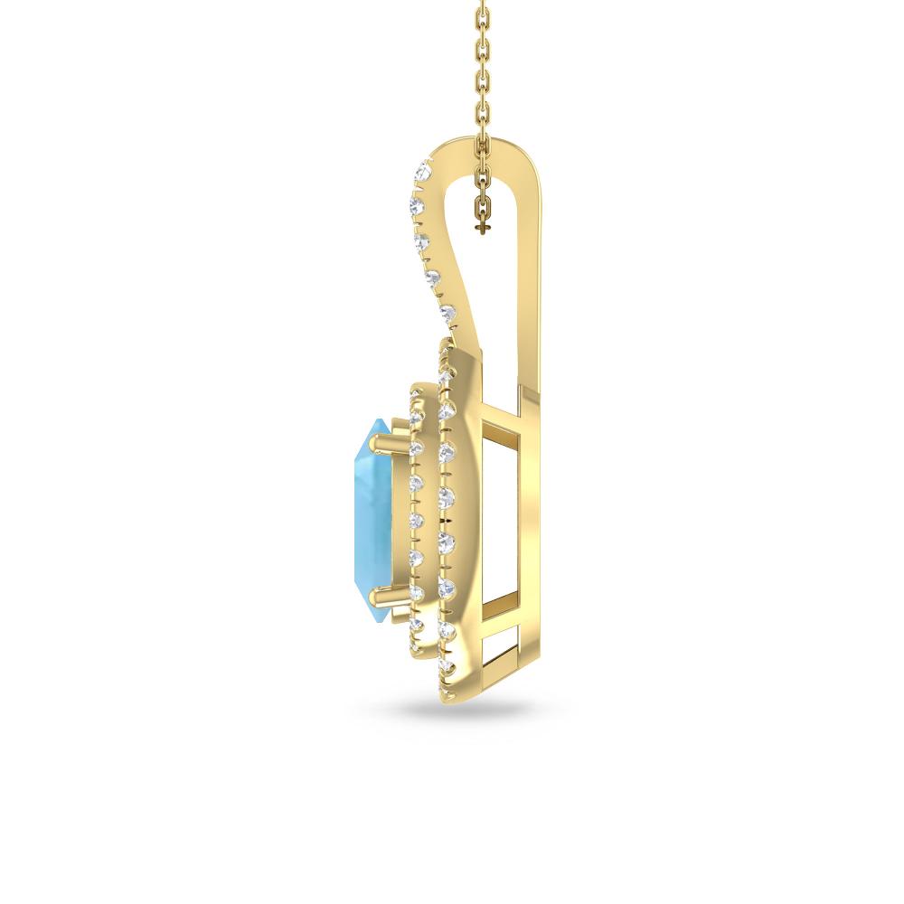 Yellow Gold - Blue Topaz