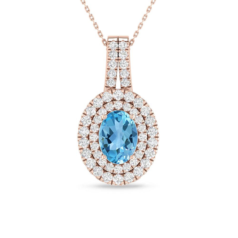Rose Gold - Blue Topaz