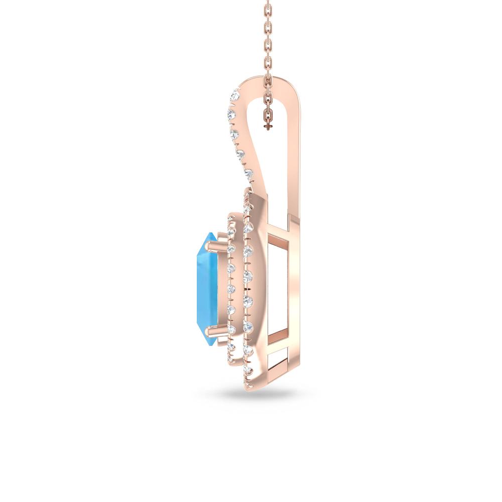 Rose Gold - Blue Topaz