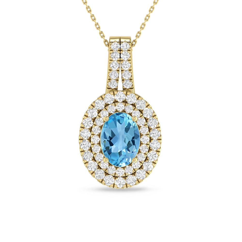 Yellow Gold - Blue Topaz