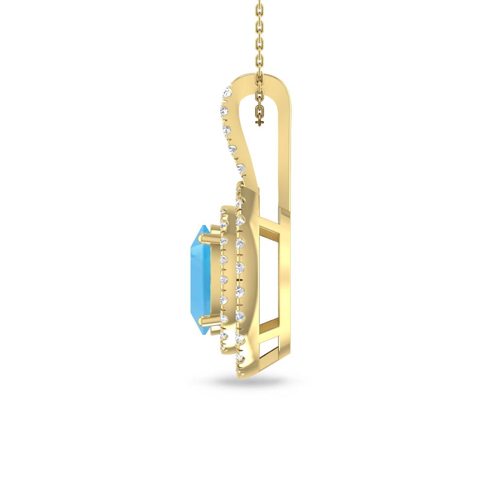 Yellow Gold - Blue Topaz