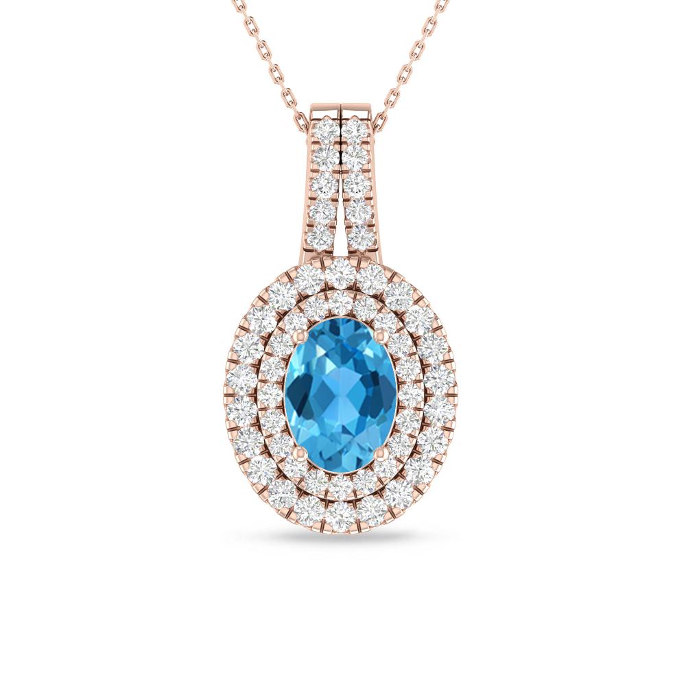 Rose Gold - Blue Topaz