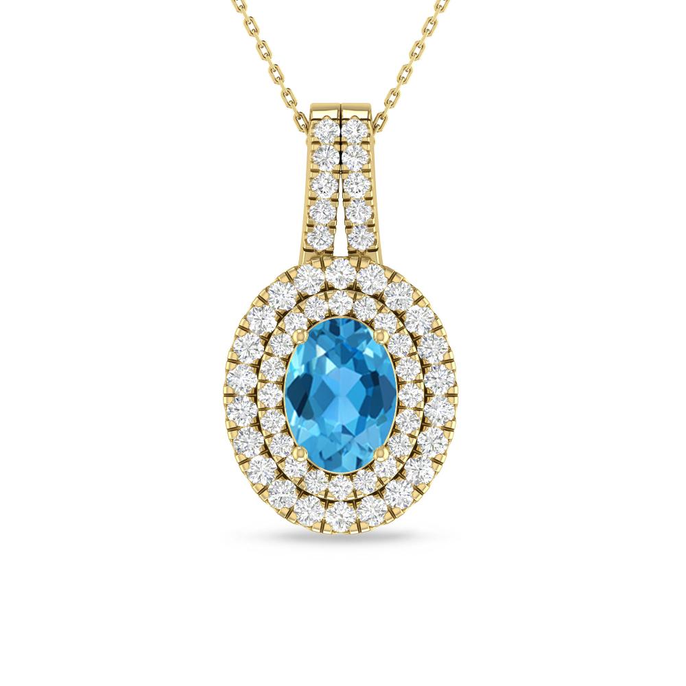 Yellow Gold - Blue Topaz