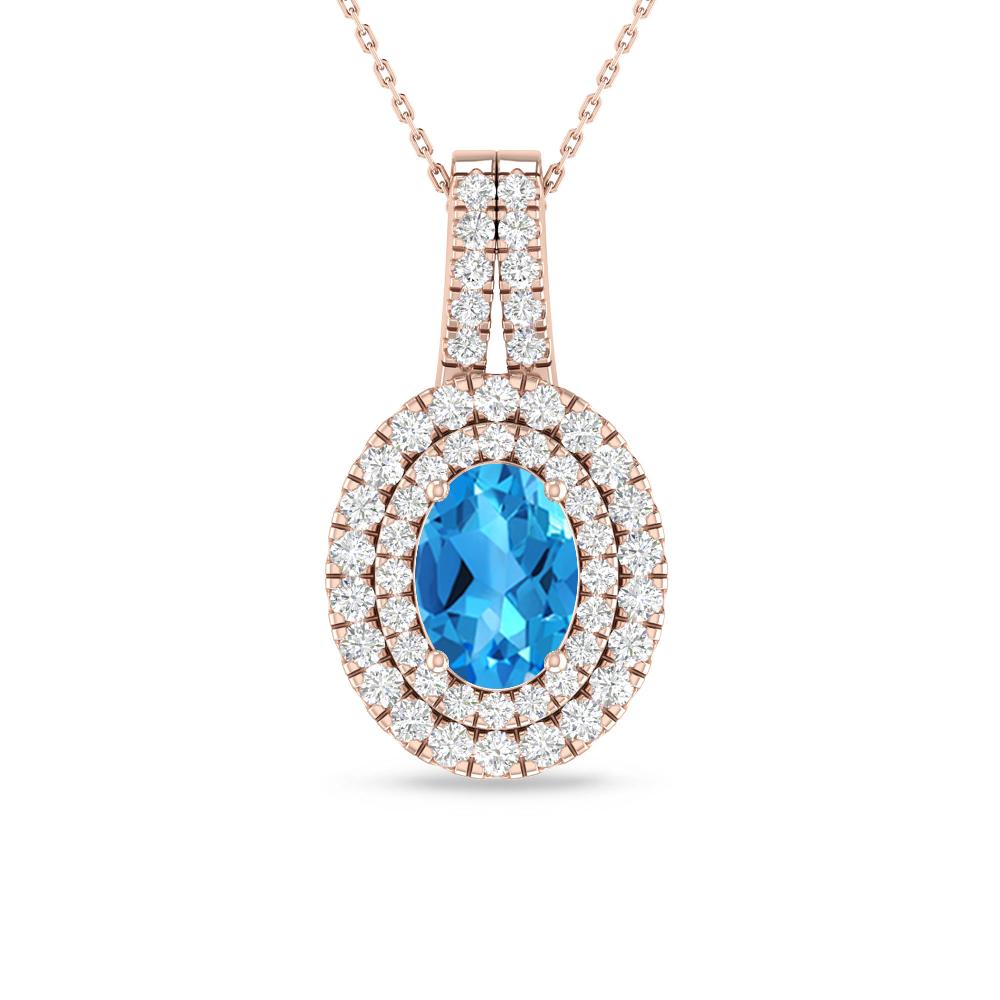Rose Gold - Blue Topaz