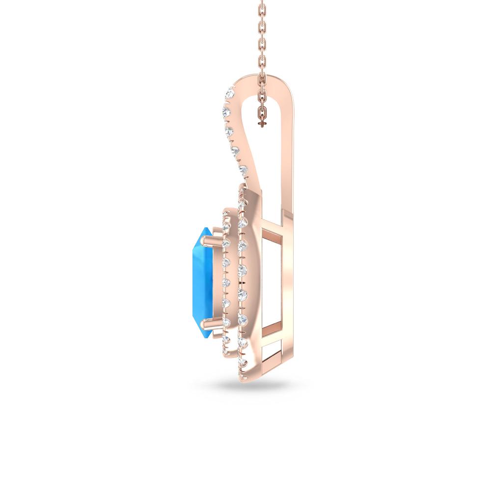 Rose Gold - Blue Topaz