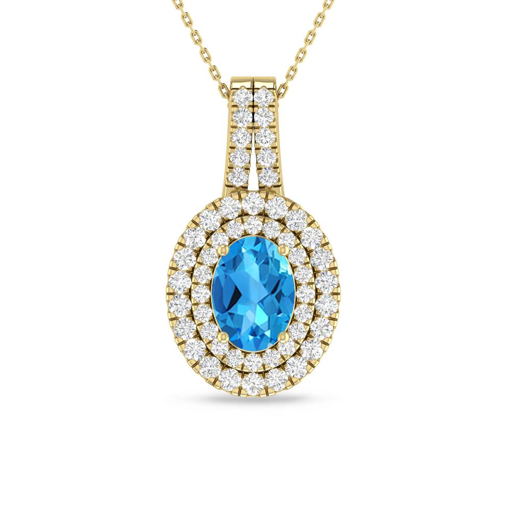 Yellow Gold - Blue Topaz