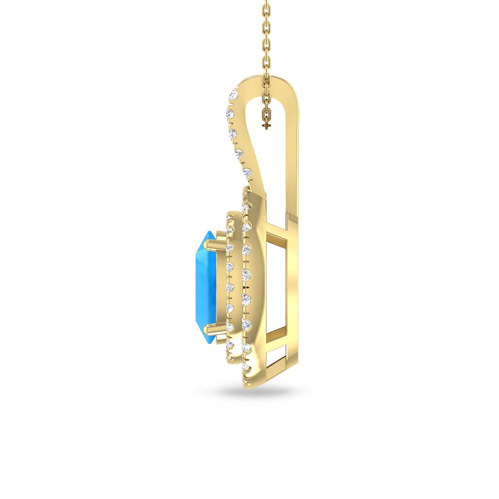 Yellow Gold - Blue Topaz
