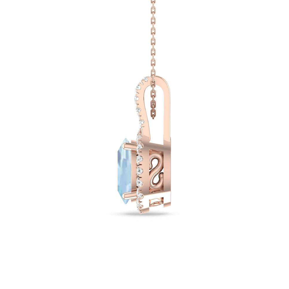 Rose Gold - Aquamarine
