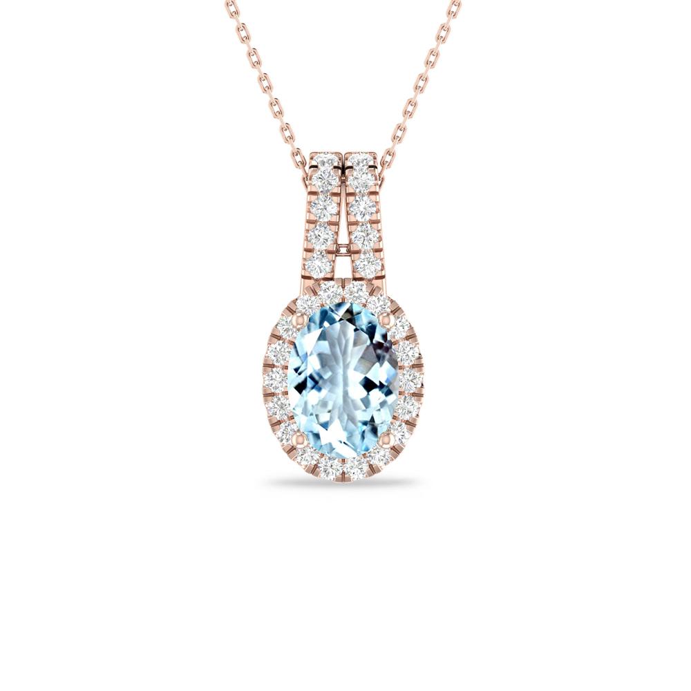 Rose Gold - Aquamarine