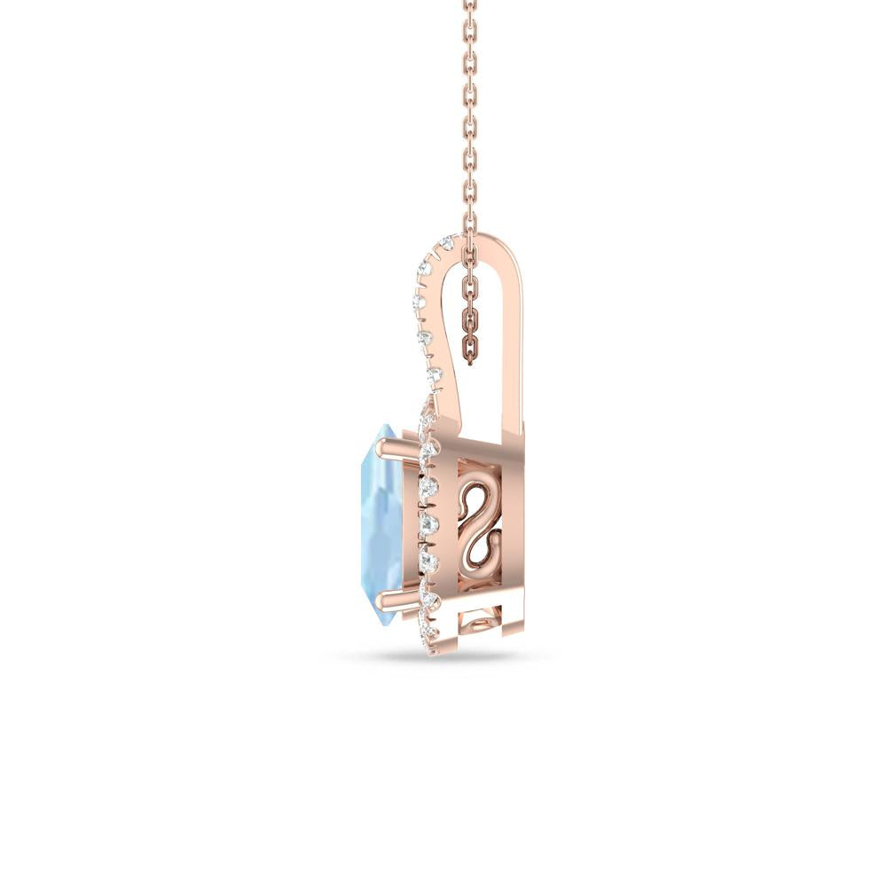 Rose Gold - Aquamarine
