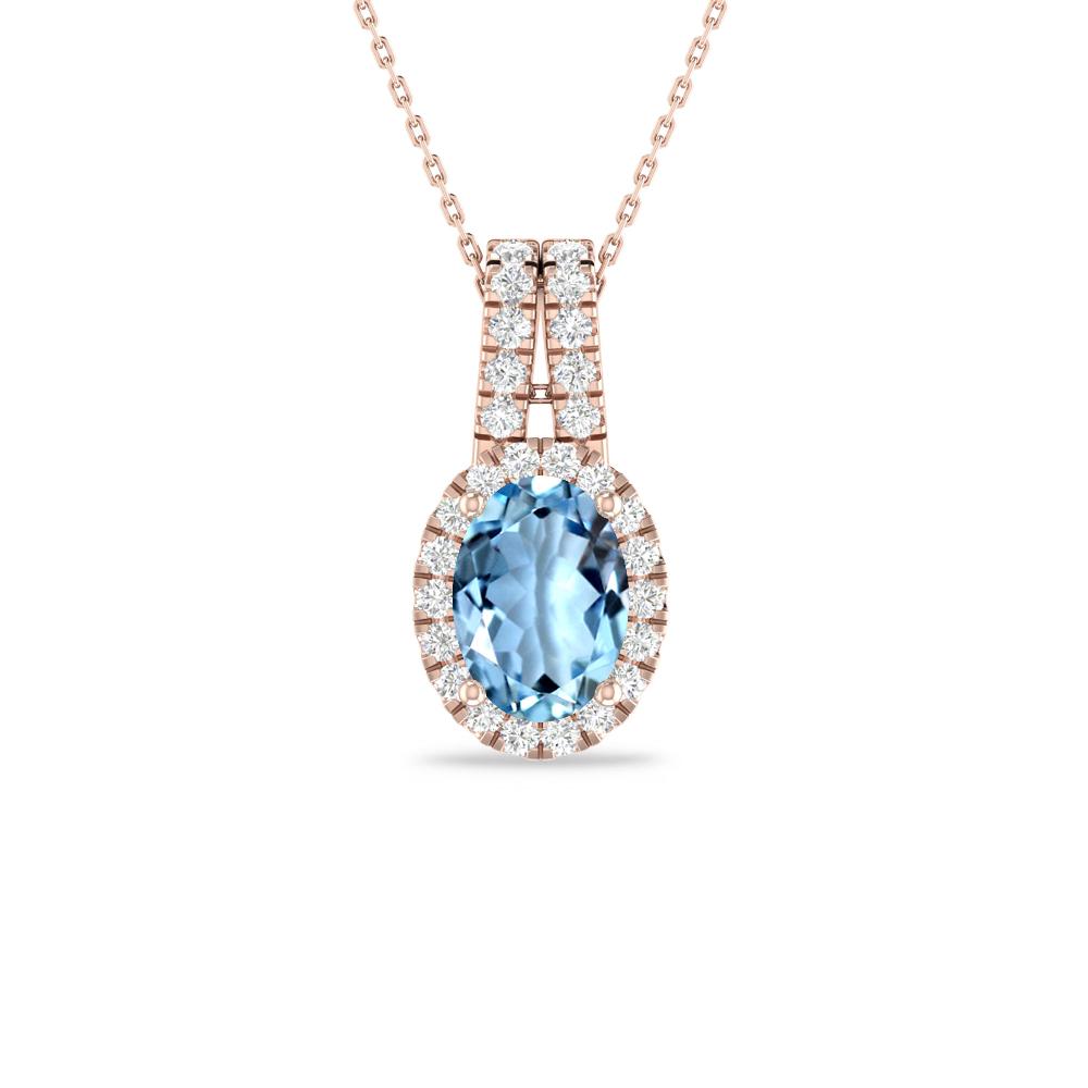 Rose Gold - Aquamarine