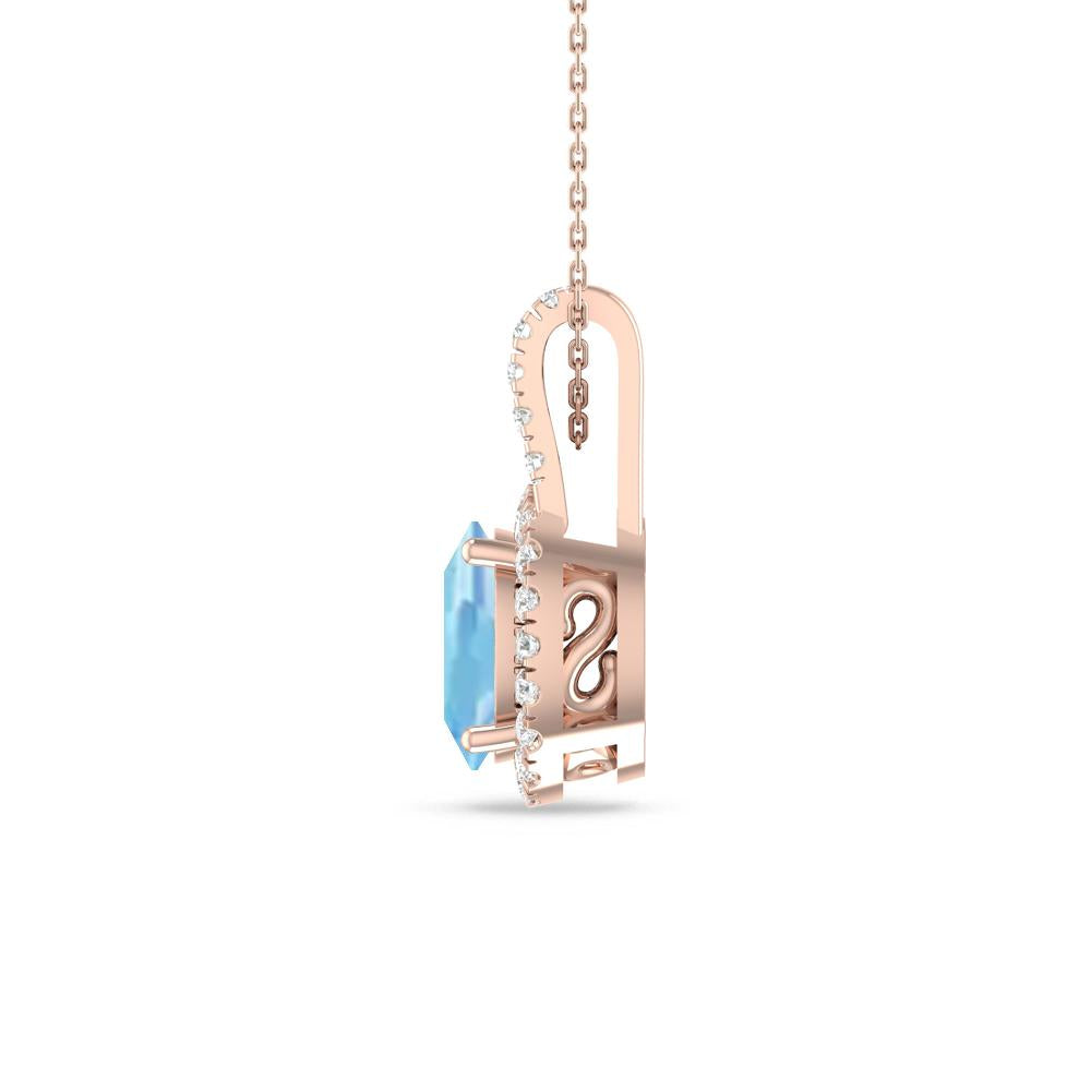 Rose Gold - Aquamarine