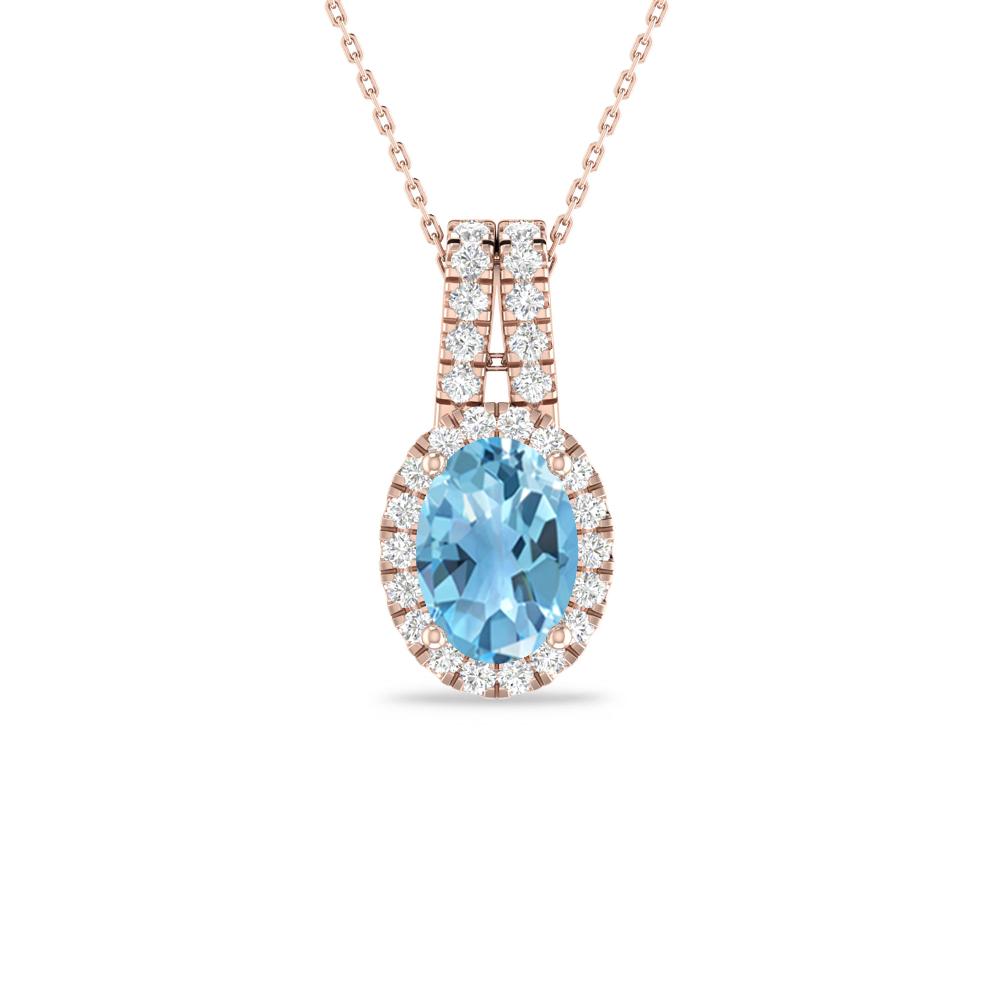 Rose Gold - Blue Topaz