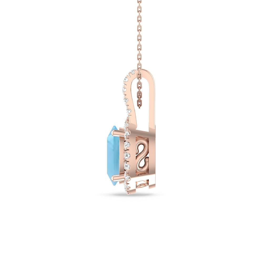 Rose Gold - Blue Topaz