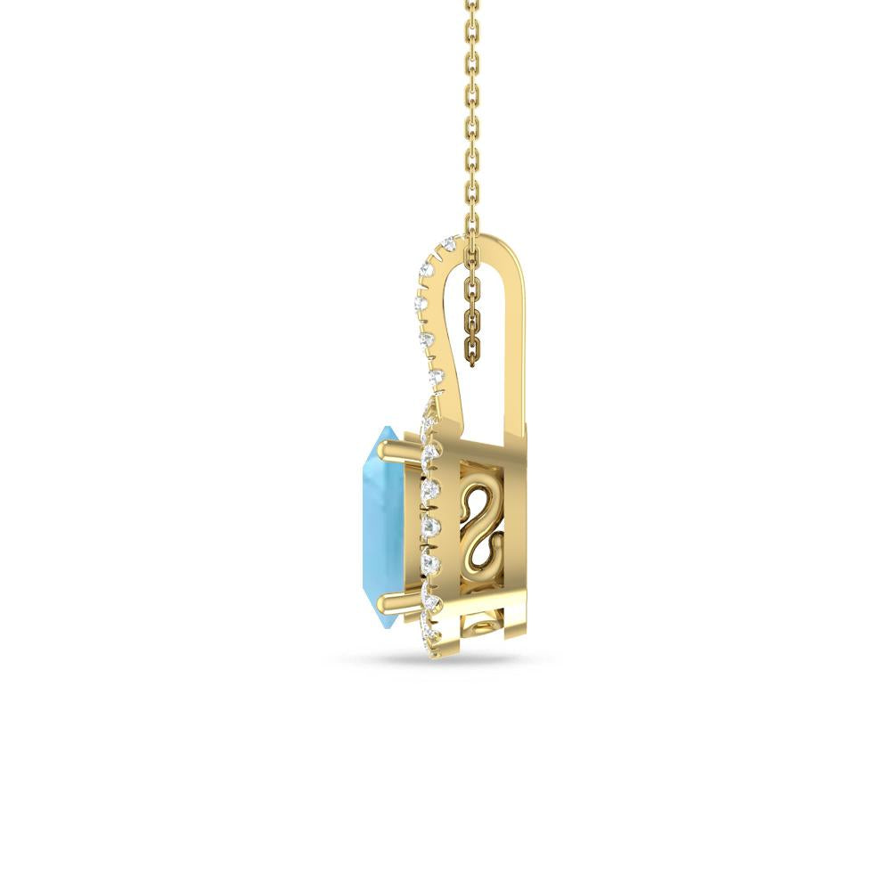 Yellow Gold - Blue Topaz