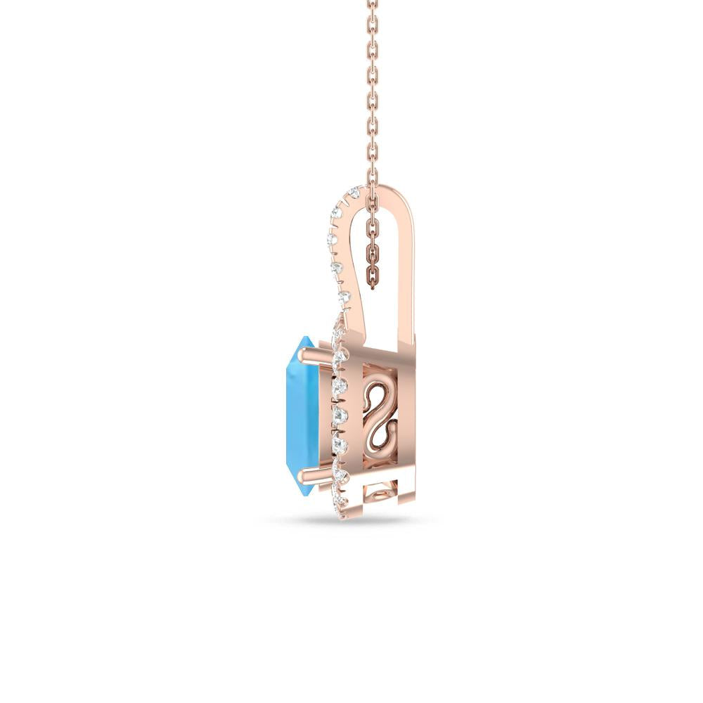 Rose Gold - Blue Topaz