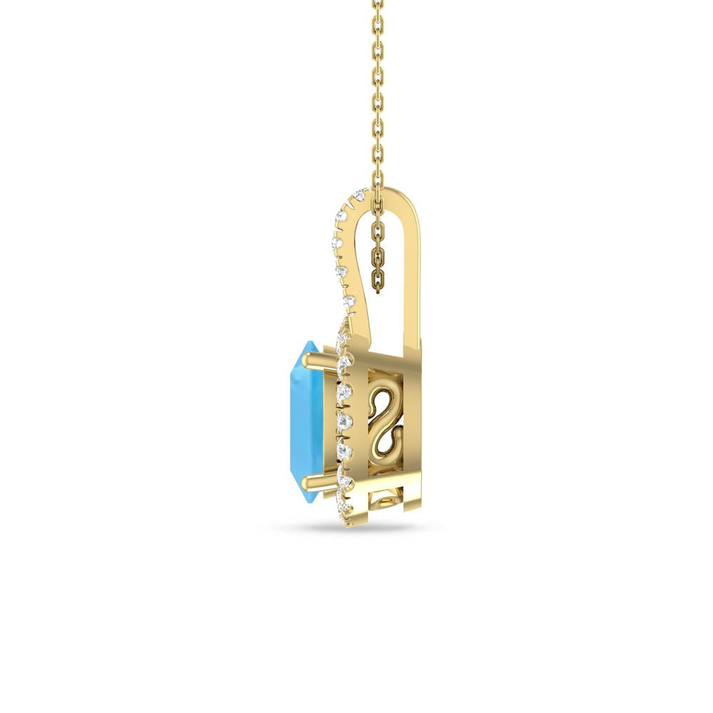 Yellow Gold - Blue Topaz