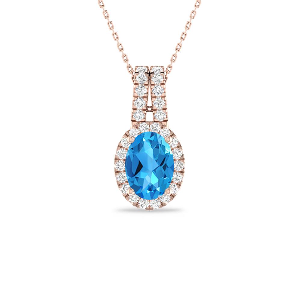 Rose Gold - Blue Topaz