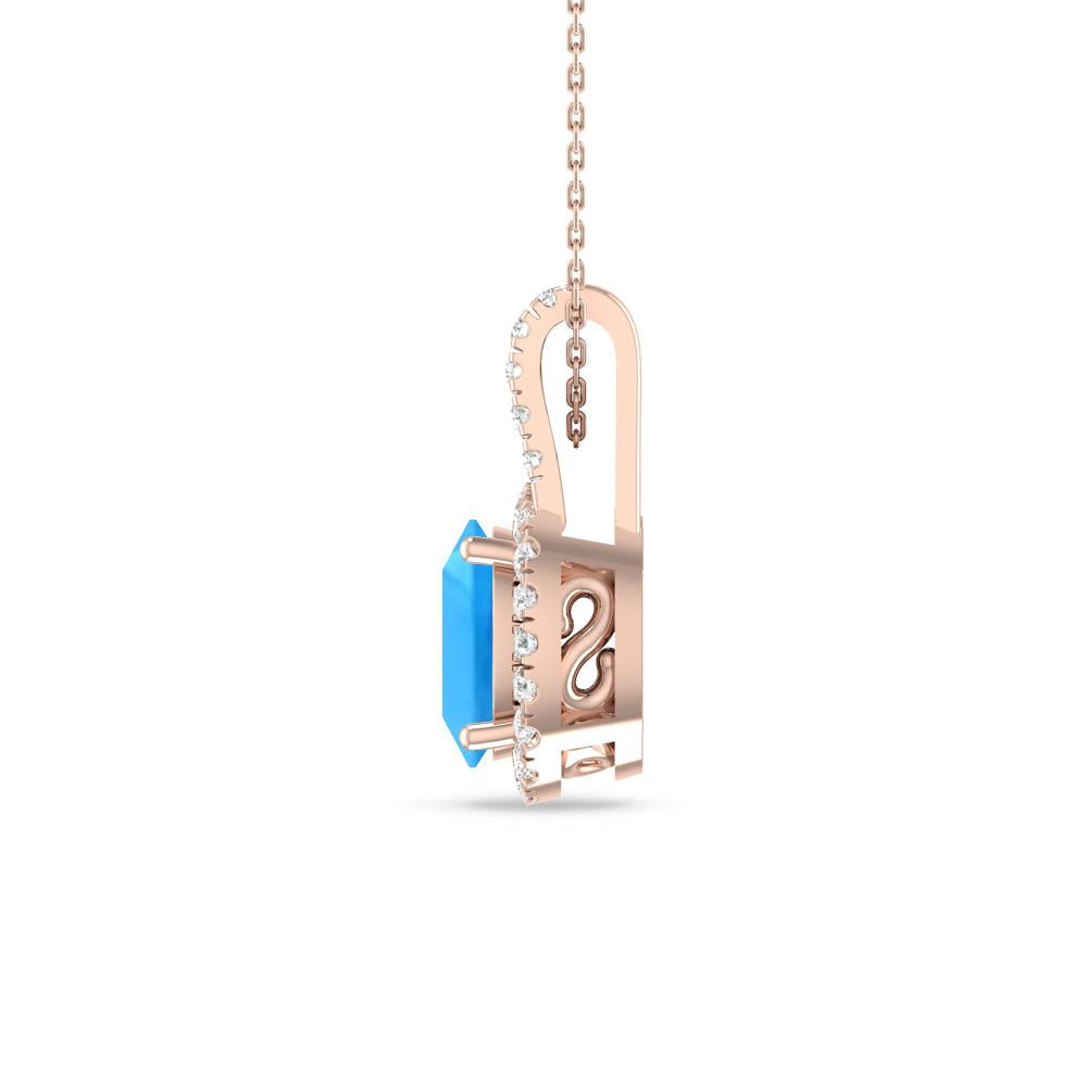 Rose Gold - Blue Topaz