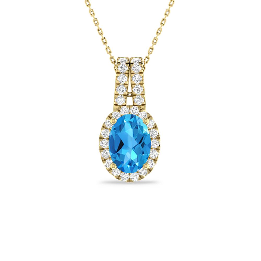Yellow Gold - Blue Topaz