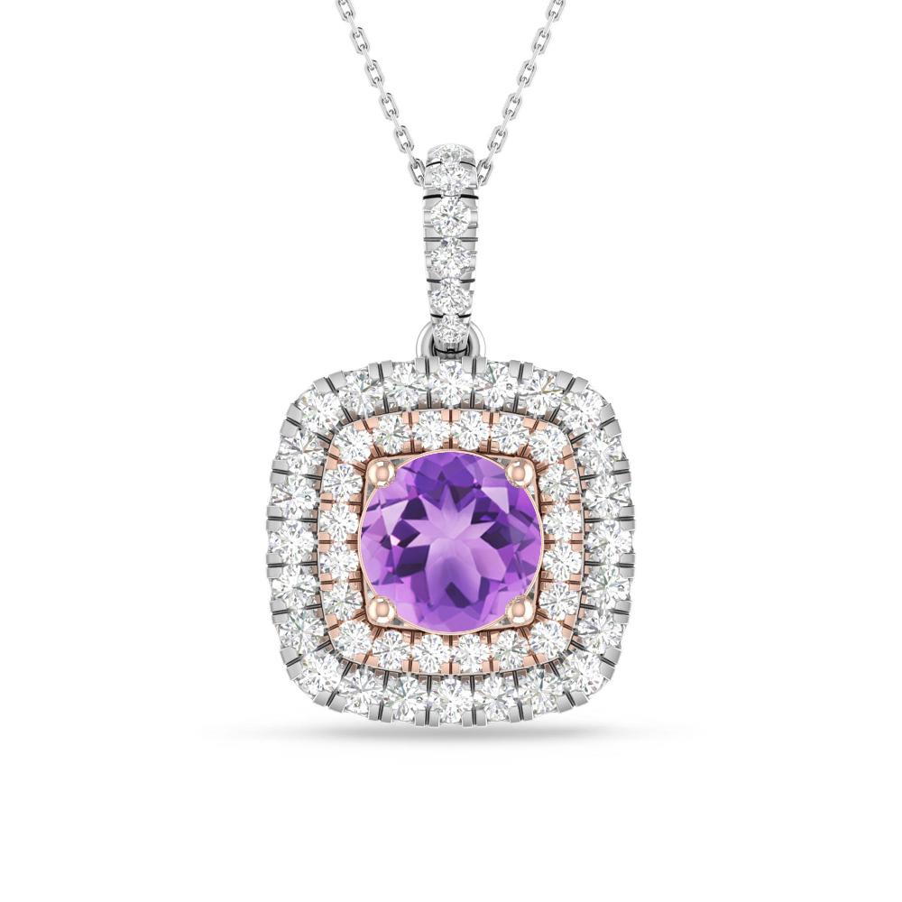 White Gold/Rose Gold - Amethyst