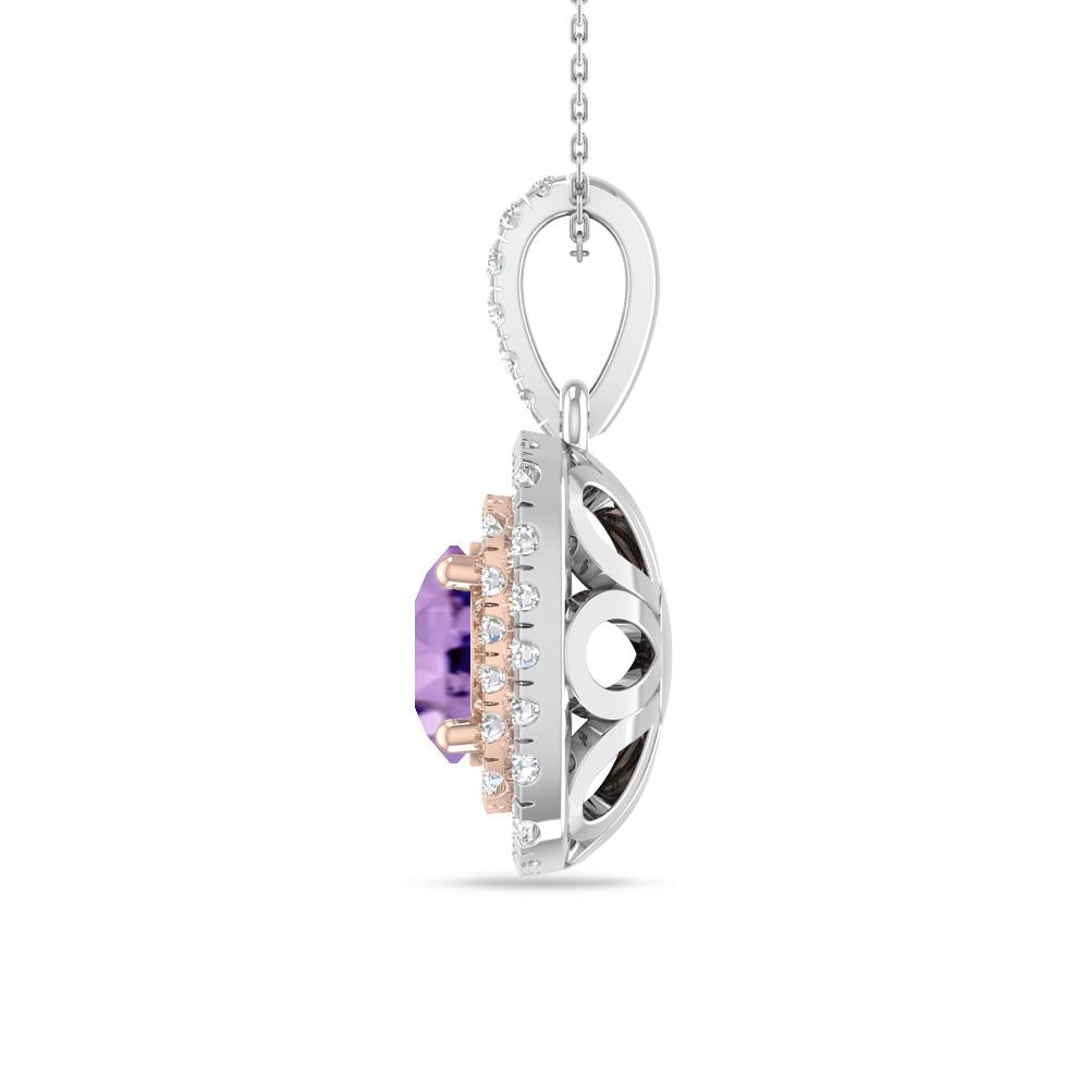 White Gold/Rose Gold - Amethyst